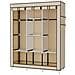 Armadio Spogliatoio In Tessuto Con Ante Zip E Tasche Laterali Home Misure 170x127x45cm Beige - Foto miniatura 3