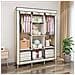 Armadio Spogliatoio In Tessuto Con Ante Zip E Tasche Laterali Home Misure 170x127x45cm Beige - Foto miniatura 5