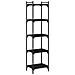 Libreria A 5 Ripiani Nera 40x30x154 Cm In Legno Multistrato - Foto miniatura 2