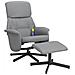 Poltrona Reclinante Massaggio Poggiapiedi Grigio Chiaro Tessuto - Foto miniatura 6