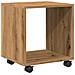 Mobiletto Con Ruote Rovere Artigianale 37x33x42,5 Cm Truciolato - Foto miniatura 2