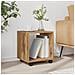 Mobiletto Con Ruote Rovere Artigianale 37x33x42,5 Cm Truciolato - Foto miniatura 3