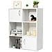Mobile Libreria 6 Ripiani 2 Ante Scaffale in Legno MDF Design Moderno Bianco - Foto miniatura 1