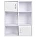 Mobile Libreria 6 Ripiani 2 Ante Scaffale in Legno MDF Design Moderno Bianco - Foto miniatura 2