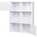 Mobile Libreria 6 Ripiani 2 Ante Scaffale in Legno MDF Design Moderno Bianco - Foto miniatura 3