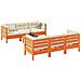 Set Divani Giardino 7 pz con Cuscini Marrone Cera Massello Pino - Foto miniatura 2