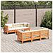 Set Divani Giardino 7 pz con Cuscini Marrone Cera Massello Pino - Foto miniatura 3