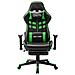 Lusso Casadino -  Sedia Da Gaming Con Poggiapiedi Nera E Verde In Similpelle - Foto miniatura 1