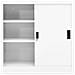 Armadio Per Ufficio Anta Scorrevole Bianco 90x40x90cm Acciaio - Foto miniatura 3