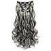 Extension Per Capelli Ricci Con 16 Clip, 6 Pezzi Grigi - Foto miniatura 1