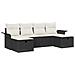 Set Divano da Giardino 6 Pezzi con Cuscini Nero Polyrattan - Foto miniatura 1