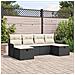 Set Divano da Giardino 6 Pezzi con Cuscini Nero Polyrattan - Foto miniatura 2