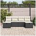 Set Divano da Giardino 6 Pezzi con Cuscini Nero Polyrattan - Foto miniatura 3