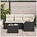 Set di divano da giardino  4 Pezzi con cuscini Vimini marrone, Divano da giardino  2 posti con cuscini Polyrattan nero - Foto miniatura 3
