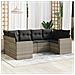 Set Divano da Giardino 6pz con Cuscini Grigio Chiaro Polyrattan - Foto miniatura 2