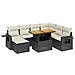 Set Divani da Giardino con Cuscini 8 pz Nero in Polyrattan - Foto miniatura 1
