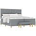 Letto Box Spring con Materasso e Panchina Grigio Chiaro 200x200 cm Tessuto - Foto miniatura 1