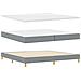 Letto Box Spring con Materasso e Panchina Grigio Chiaro 200x200 cm Tessuto - Foto miniatura 3