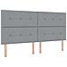 Letto Box Spring con Materasso e Panchina Grigio Chiaro 200x200 cm Tessuto - Foto miniatura 7