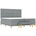 Letto Box Spring con Materasso e Panchina Grigio Chiaro 200x200 cm Tessuto - Foto miniatura 8