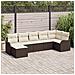 Set Divano da Giardino 7 pcs Marrone e bianco Poly Rattan - Foto miniatura 2
