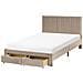Letto Con Cassetti Contenitori Velluto Lonzac 120 X 200 Cm Tortora - Foto miniatura 2