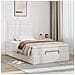 Struttura Letto Pouf con Materasso Bianco 120x200 cm Similpelle - Foto miniatura 4