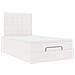 Struttura Letto Pouf con Materasso Bianco 120x200 cm Similpelle - Foto miniatura 7