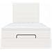 Struttura Letto Pouf con Materasso Bianco 120x200 cm Similpelle - Foto miniatura 8