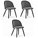 BELLO Chair Set di 3 sedie in velluto grigio scuro con gambe nere - Foto miniatura 1