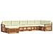 Set divani 7 pcs Naturale e Crema Legno di Acacia Massello - Foto miniatura 1