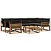 Set di divani da esterno con cuscino 7 pcs Naturale e Nero - Foto miniatura 1