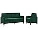 Set di Divani con Storage 2 pz Verde Scuro Poliestere - Foto miniatura 1