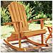 Sedia Dondolo Adirondack da Giardino in Legno Massello Teak - Foto miniatura 2