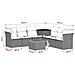 Set di divani 8 pz Grigio e Blu Navy Rattan sintetico e Acciaio - Foto miniatura 3