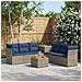Set di divani 8 pz Grigio e Blu Navy Rattan sintetico e Acciaio - Foto miniatura 4