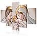 Quadro Sacra Famiglia 5 Pezzi In Legno Vogue 66x115 Cm The Kiss Ceramic - Foto miniatura 1