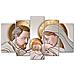 Quadro Sacra Famiglia 5 Pezzi In Legno Vogue 66x115 Cm The Kiss Ceramic - Foto miniatura 3