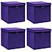 Scatole Portaoggetti con Coperchi 4pz Viola 32x32x32cm Tessuto - Foto miniatura 1