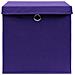 Scatole Portaoggetti con Coperchi 4pz Viola 32x32x32cm Tessuto - Foto miniatura 5
