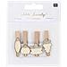 8 Pinze A Clip In Legno Foglie Argento - Foto miniatura 1