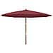 Ombrellone Da Giardino Con Palo Legno Rosso Bordeaux 400x273 Cm - Foto miniatura 2