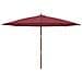 Ombrellone Da Giardino Con Palo Legno Rosso Bordeaux 400x273 Cm - Foto miniatura 3