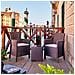 Set Salotto Da Esterno Jupiter, Set Da Giardino Con Cuscini, Salottino Indoor E Outdoor Effetto Rattan, 100% Made In Italy, Marrone - Foto miniatura 1