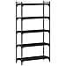 Libreria A 5 Ripiani Nera 80x30x154 Cm In Legno Multistrato - Foto miniatura 2