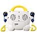Lettore Cd Karaoke Portatile Per Bambini Con Bluetooth E Doppio Microfono, Multicolore - Foto miniatura 5
