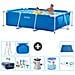Piscina Fuori Terra - Rettangolo - 260x160x65 Cm - Blu - Include Accessori Coordinati A102 - Foto miniatura 1