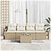 Set di Sofà da Giardino a 5 Pezzi con Cuscini Beige in Polyrattan,  Sofà Giardino a 2 Posti con Cuscini Beige in Polyrattan - Foto miniatura 3