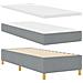 Letto Box Spring con Materasso e Panchina Grigio Chiaro 80x200 cm Tessuto - Foto miniatura 3