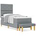 Letto Box Spring con Materasso e Panchina Grigio Chiaro 80x200 cm Tessuto - Foto miniatura 4